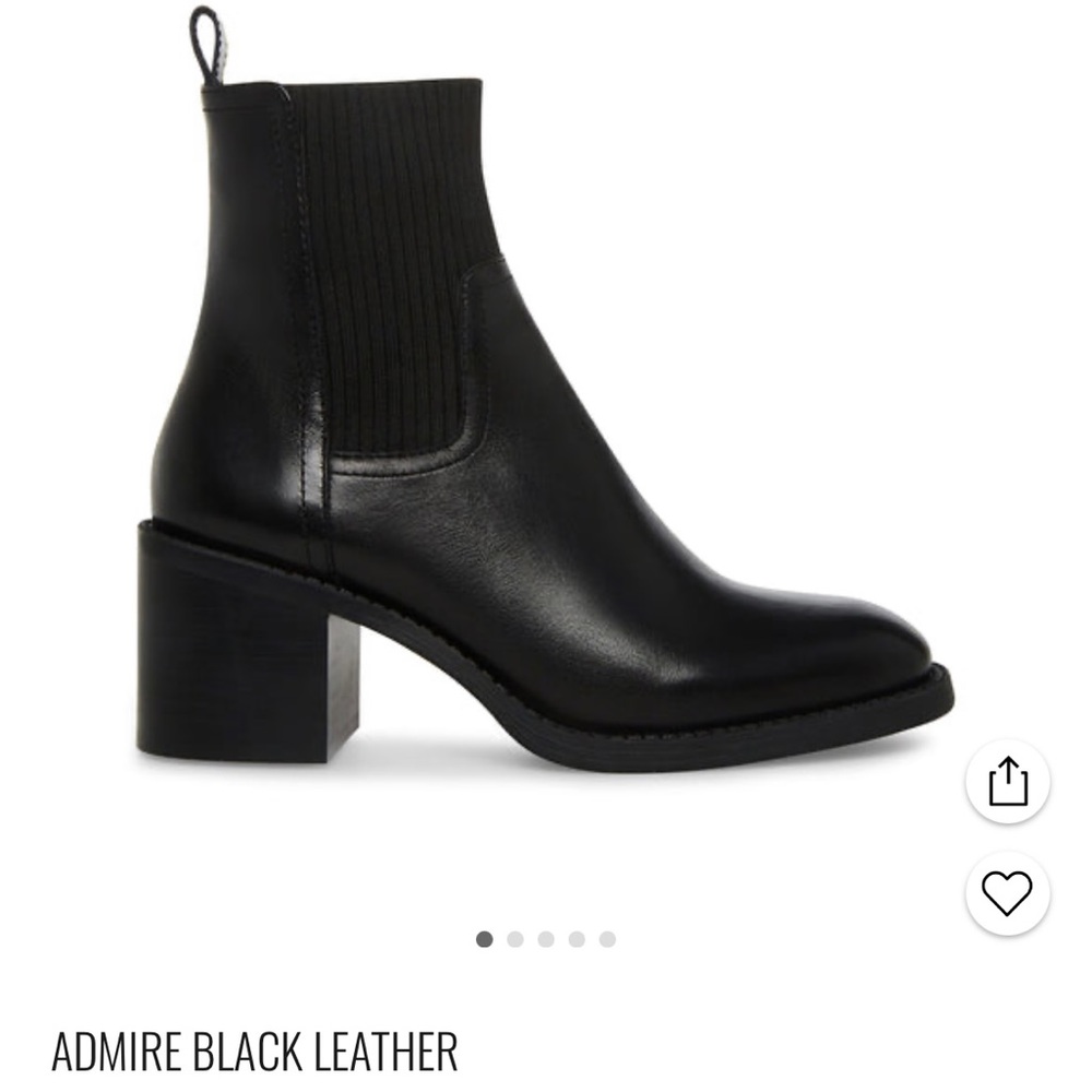 STEVE MADDEN real leather, never worn black healed boots